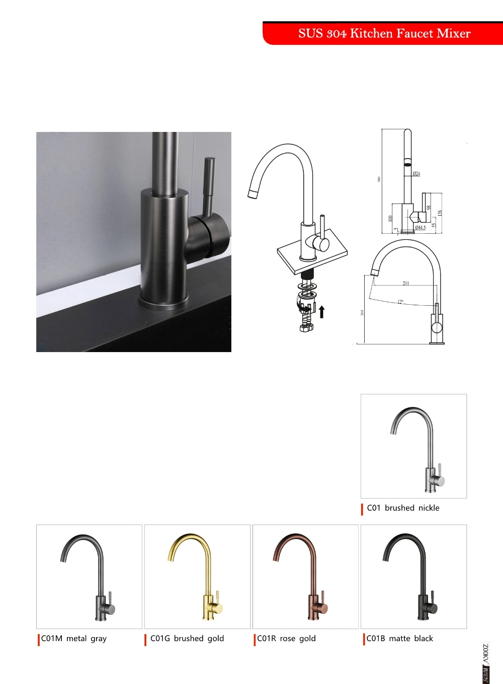 Gold Black Sanitary Ware Faucet Factory Bathroom Mixer Water Taps Kitchen Sinks Faucet Tap
