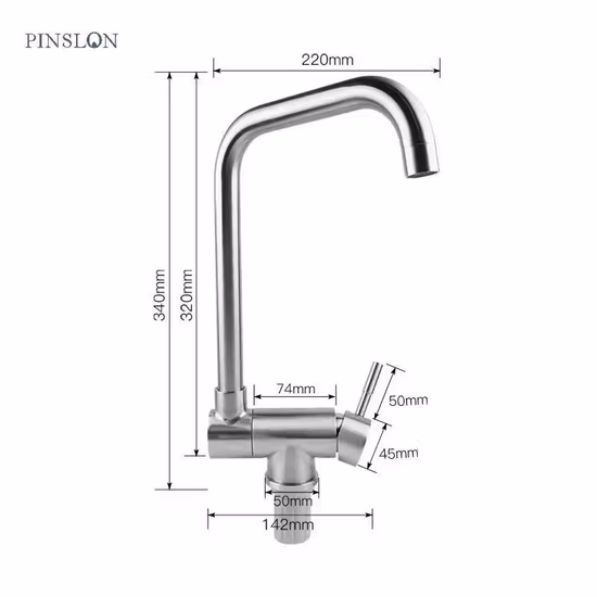 Ablinox Factory Wholesale Price Kitchen Accessories 304 Stainless Steel Hardware Double Handle Sanitary Ware Water Kitchen Mixer Sink Faucet