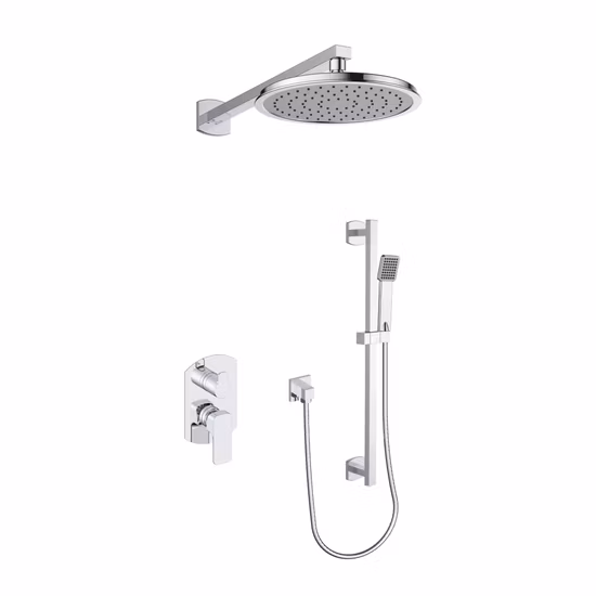 Cupc Gunmetal Gray Shower Head with Tube Brass Concealed Shower