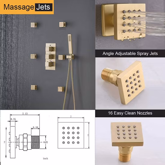 Wholesale Bathroom Square Overhead Shower 200*300mm Top Rainfall Shower Head